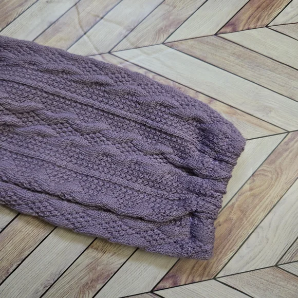 Boho Baby Girl Cable Knit Long Sleeve Sweater Romper Dusty Lavender One-Piece - Picture 7 of 10